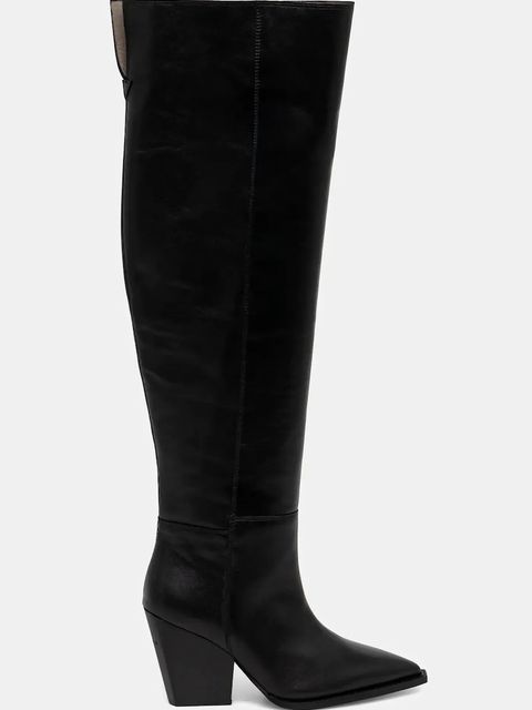 AllSaints kozaki skórzane Reina Zip Boot damskie kolor czarny na słupku W024FD - zdjęcie produktu nr 2