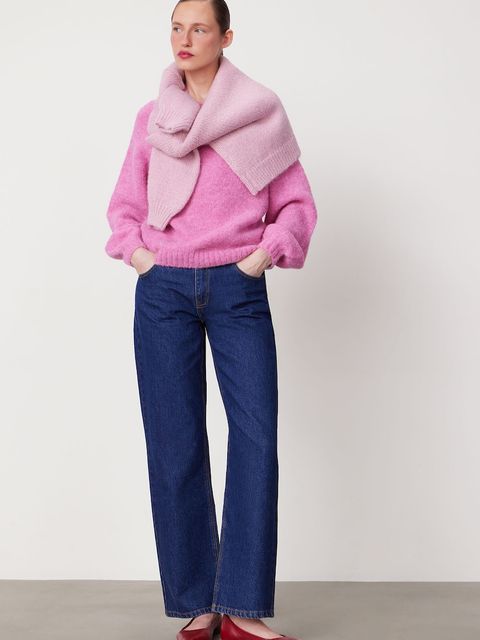 Medicine sweter z wełną alpaki kolor różowy - zdjęcie produktu nr 1