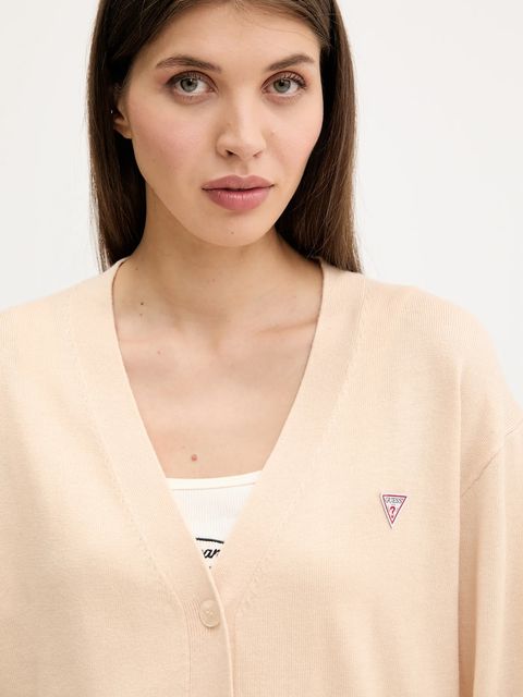 Guess Jeans kardigan z domieszką wełny kolor beżowy lekki W4BR16 Z3HO2