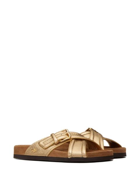 Valentino Garavani 30mm Fussfriend metallic sandals - Gold