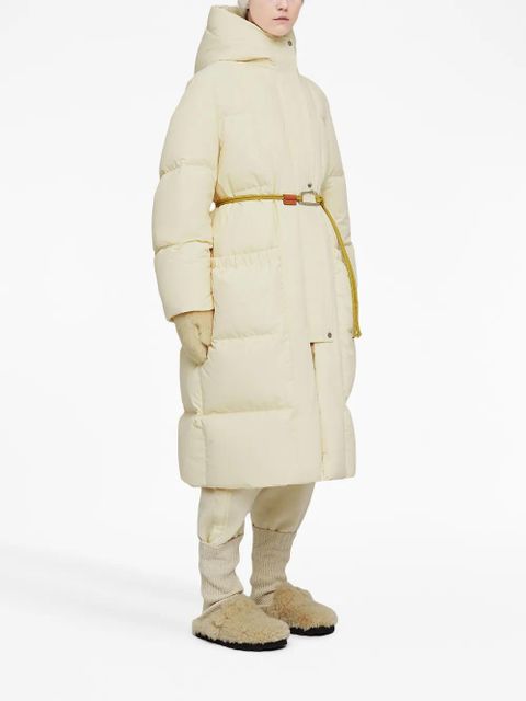 Jil Sander hooded quilted down coat - White