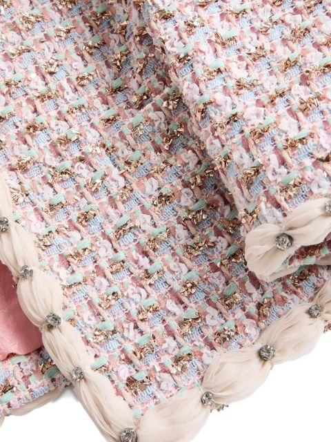 Valentino Garavani Ribbon embroidered tweed jacket - Pink