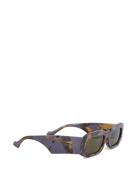 Gucci Eyewear graphic-print rectangular-frame sunglasses - Brown
