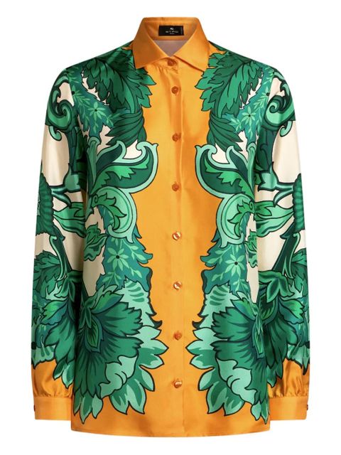 ETRO floral-print silk shirt - Orange