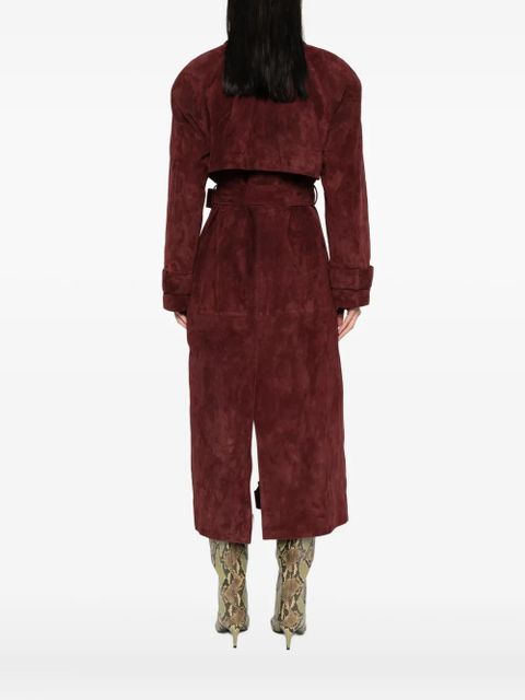 ducie Corrin suede trench coat - Red