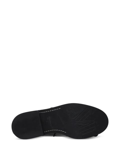 Max Mara fringe-detail leather oxford shoes - Black
