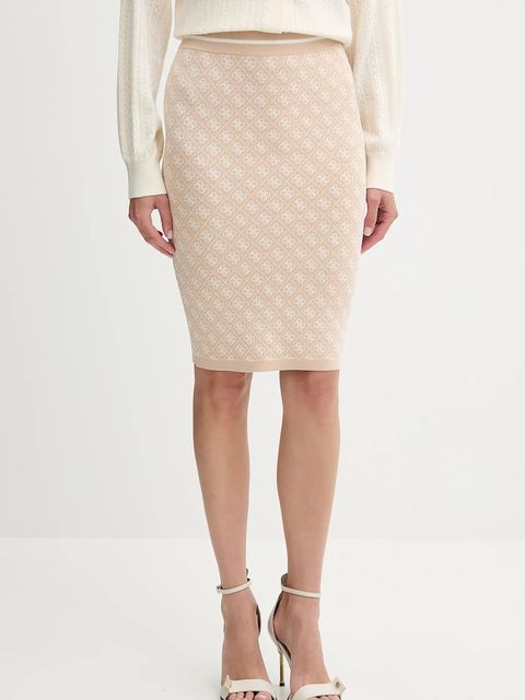 Guess spódnica LISE kolor beżowy mini ołówkowa W4BD53 Z37K0 - zdjęcie produktu nr 1