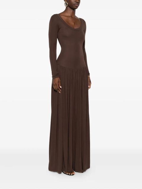 Aya Muse long-sleeved dress - Brown