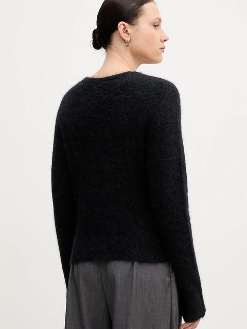 Sandro Ferrone kardigan z dodatkiem alpaki damski kolor czarny S9YBFNESPOLO