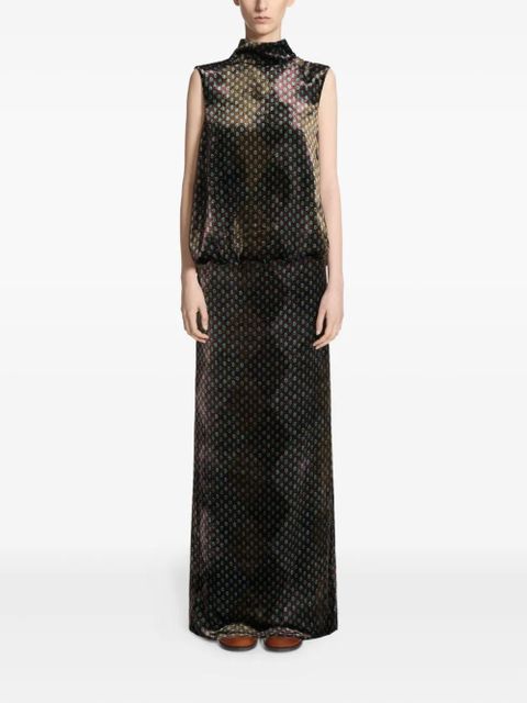 DRIES VAN NOTEN printed high-neck dress - Green - zdjęcie produktu nr 2