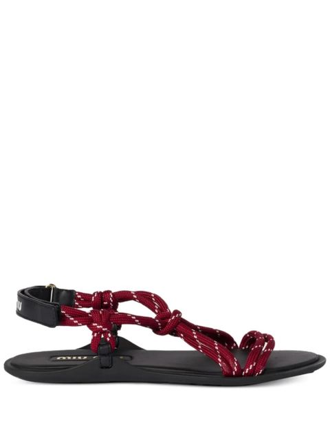 Miu Miu Rivière knotted-strap sandals - Red - zdjęcie produktu nr 1
