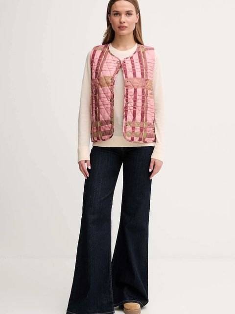 Barbour bezrękawnik x Farm Rio kolor różowy przejściowy LLI0024 - zdjęcie produktu nr 2