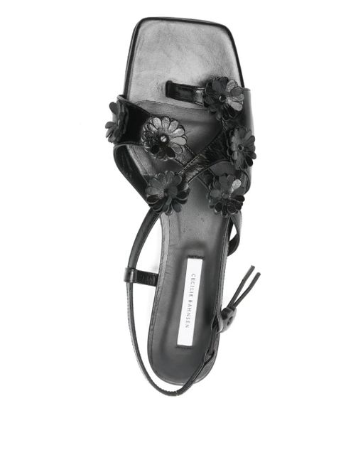 Cecilie Bahnsen flower leather sandals - Black - zdjęcie produktu nr 2
