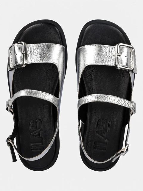 Answear.LAB sandały skórzane damskie kolor srebrny