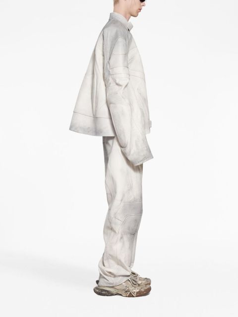 Balenciaga zip-up leather coat - White