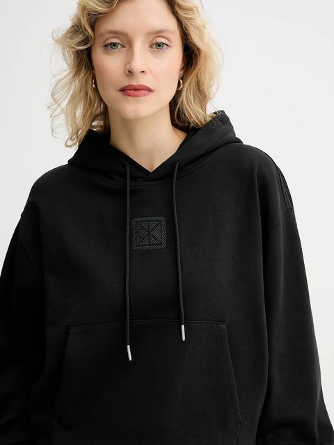 Calvin Klein bluza damska kolor czarny z kapturem gładka LV044D204G