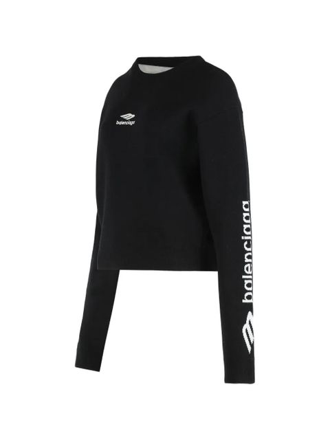 Balenciaga 3B Sports Icon cropped crew-neck sweater - Black