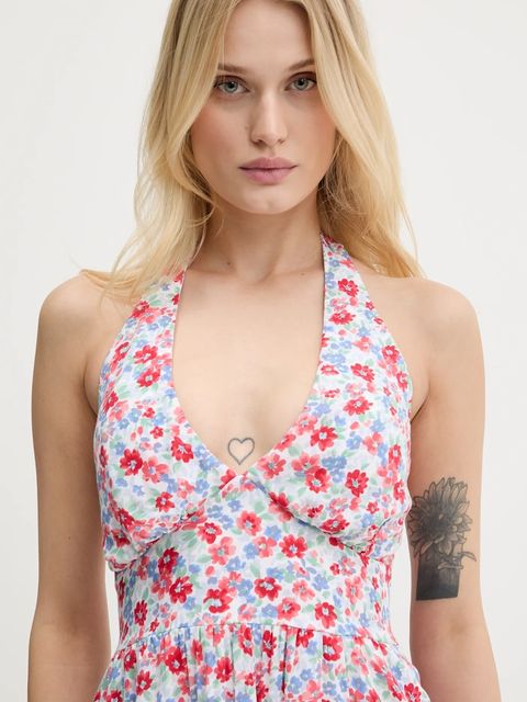 Hollister Co. sukienka kolor czerwony maxi rozkloszowana KI359-5132