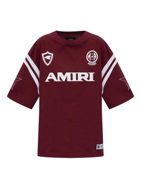 AMIRI logo stripe-detail T-shirt - Red - zdjęcie produktu nr 1