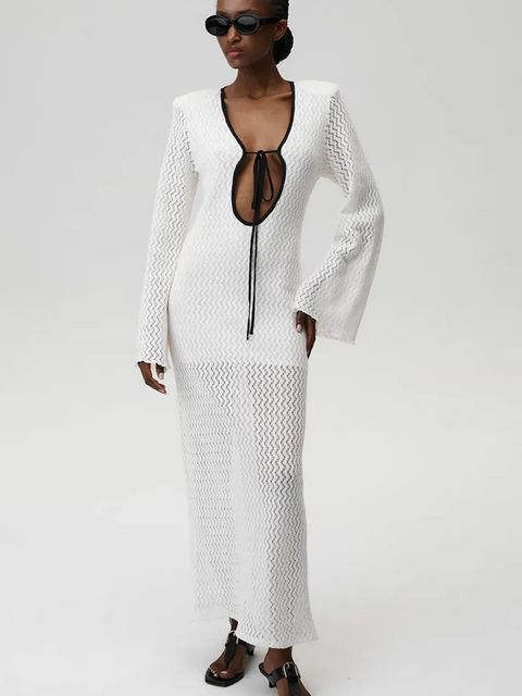 Undress Code sukienka bawełniana Venice Dress kolor biały maxi dopasowana 902 - zdjęcie produktu nr 1