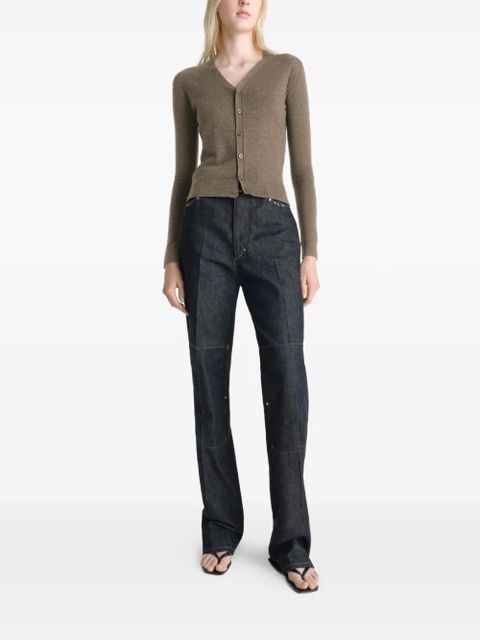 LEMAIRE buttoned V-neck cardigan - Brown