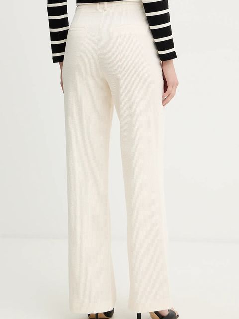 Morgan spodnie sztruksowe damskie kolor beżowy proste high waist PKENI.F - zdjęcie produktu nr 2