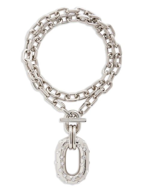 Rabanne Iconic XL chain-link crystal-embellished necklace - Silver - zdjęcie produktu nr 1