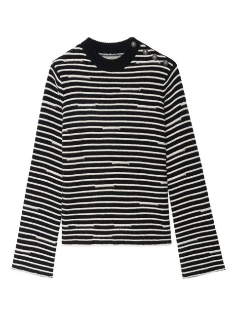 Zadig&Voltaire Spiky striped button-detailed sweater - Black - zdjęcie produktu nr 1