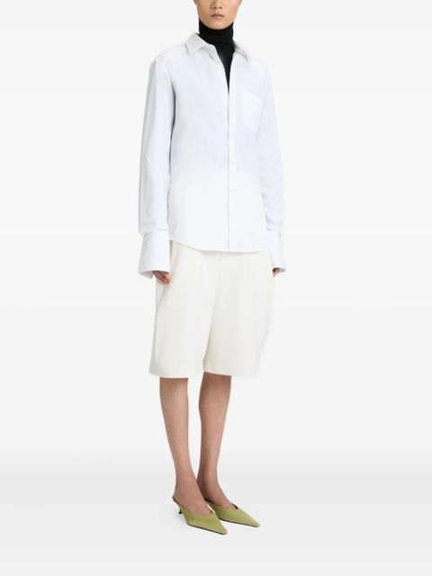 Victoria Beckham tab-detail knee-length shorts - Neutrals