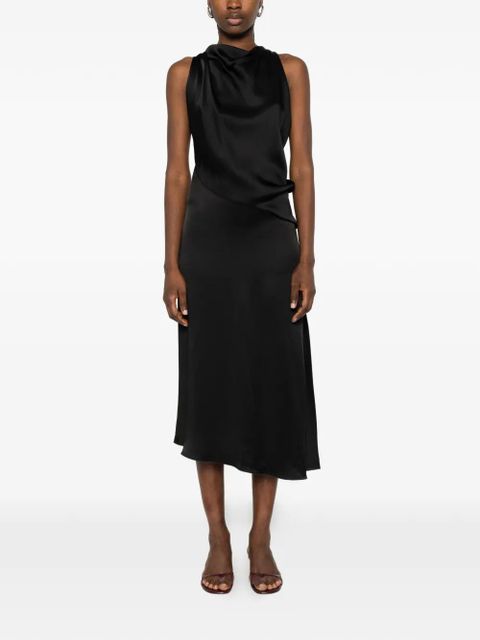 Victoria Beckham twist-detail sleeveless midi dress - Black