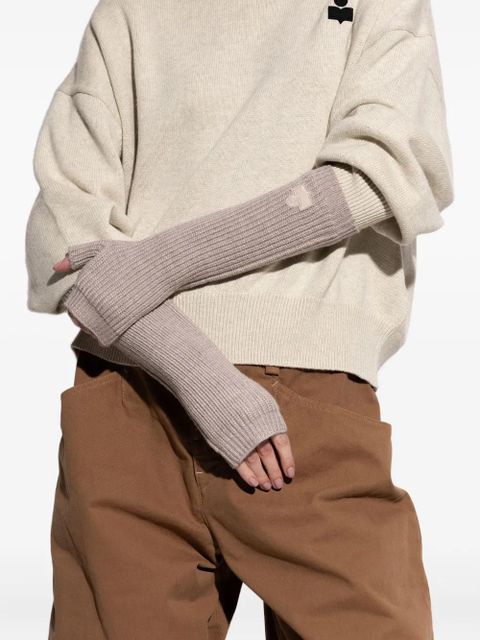 ISABEL MARANT ribbed fingerless gloves - Neutrals