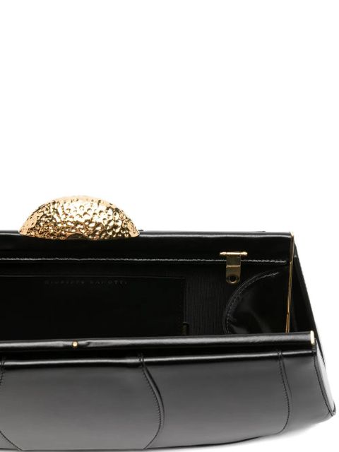 Giuseppe Zanotti Eve hammered-dome clasp clutch bag - Black
