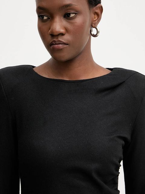 Pinko sukienka z dodatkiem wełny kolor czarny mini dopasowana 106126 A2ZU