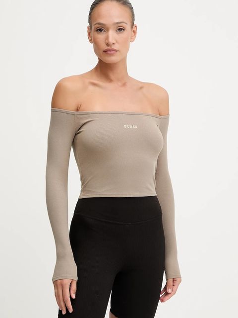 Guess longsleeve CARLA damski kolor zielony V5YP07 K8RT2 - zdjęcie produktu nr 1