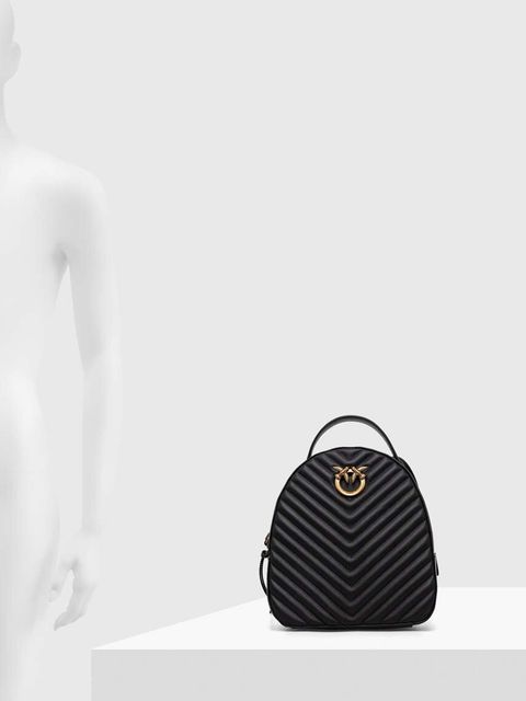 Pinko plecak skórzany damski kolor czarny mały z aplikacją 102530.A1J2