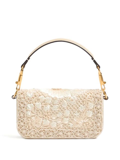 Valentino Garavani small Locò embroidered shoulder bag - Neutrals