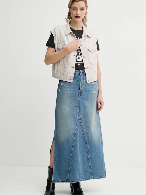 Levi's spódnica jeansowa ICONIC LONG SKIRT W/SLIT - zdjęcie produktu nr 1