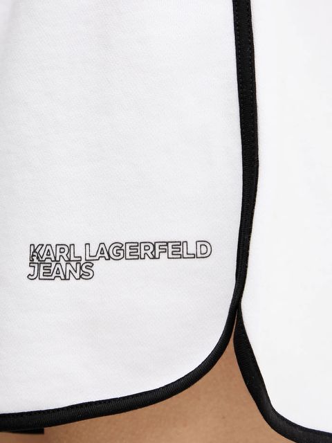 Karl Lagerfeld Jeans szorty bawełniane damskie kolor biały gładkie high waist A2W10095 - zdjęcie produktu nr 2