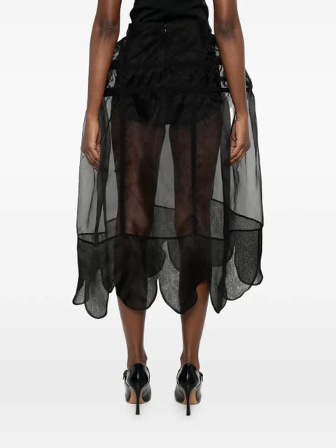 Simone Rocha scallop-trim panelled mini skirt - Black