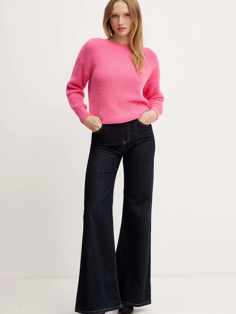 Morgan sweter z domieszką wełny MREINE damski kolor różowy MREINE