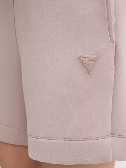 Guess szorty damskie kolor beżowy gładkie high waist
