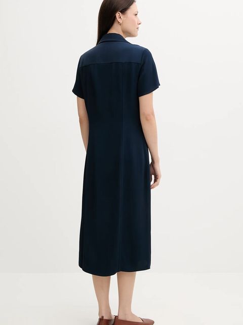 Tommy Hilfiger sukienka kolor granatowy midi prosta WW0WW45802