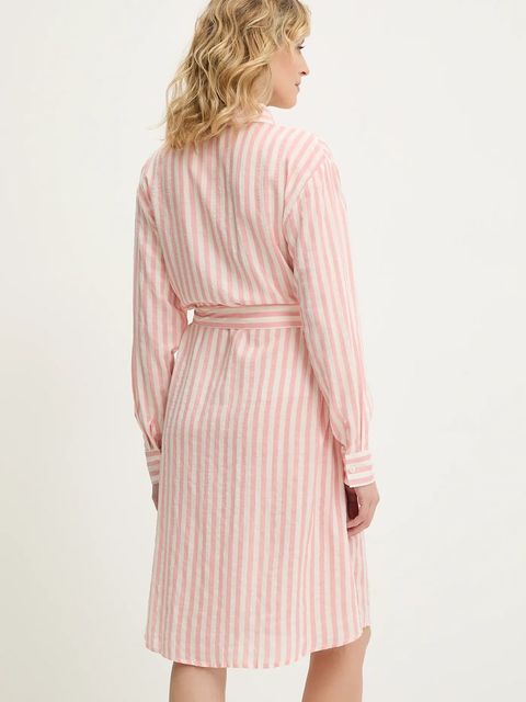 Answear.LAB sukienka z domieszką jedwabiu kolor różowy mini prosta