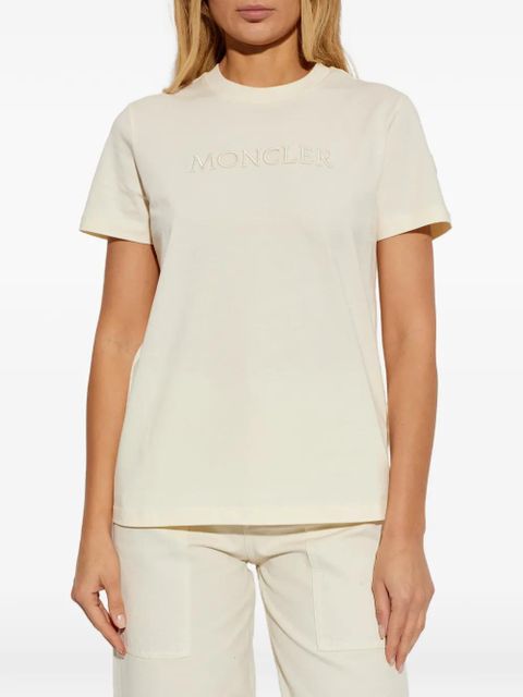 Moncler logo-embroidered short-sleeve T-shirt - Neutrals