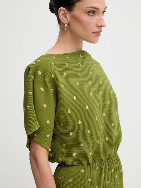 Never Fully Dressed sukienka kolor zielony maxi rozkloszowana NFDDR2965