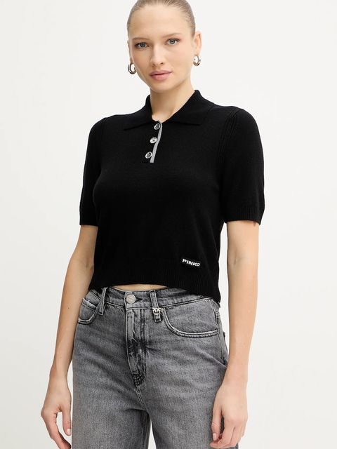 Pinko polo wełniane damskie kolor czarny 105450 A2Q9 - zdjęcie produktu nr 1