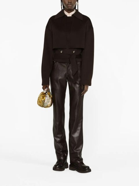 Nanushka cropped trench jacket - Brown - zdjęcie produktu nr 2