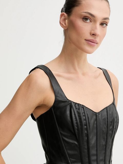 Bardot sukienka kolor czarny mini rozkloszowana 60114DB