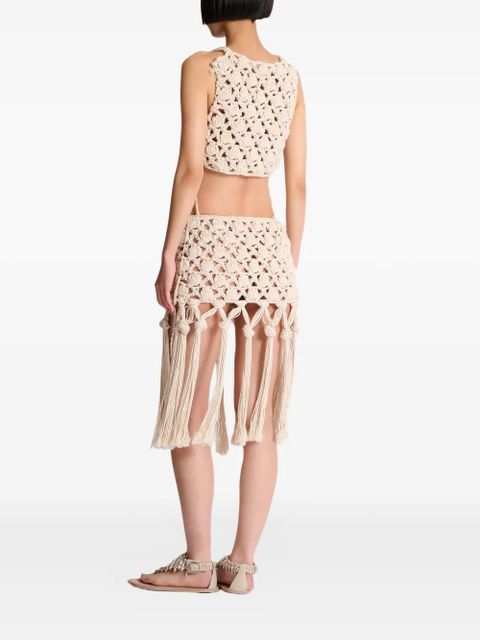 Balmain cotton crochet skirt - Neutrals