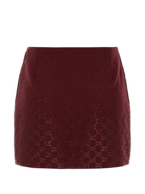 Gucci GG crystal-embellished skirt - Red - zdjęcie produktu nr 1